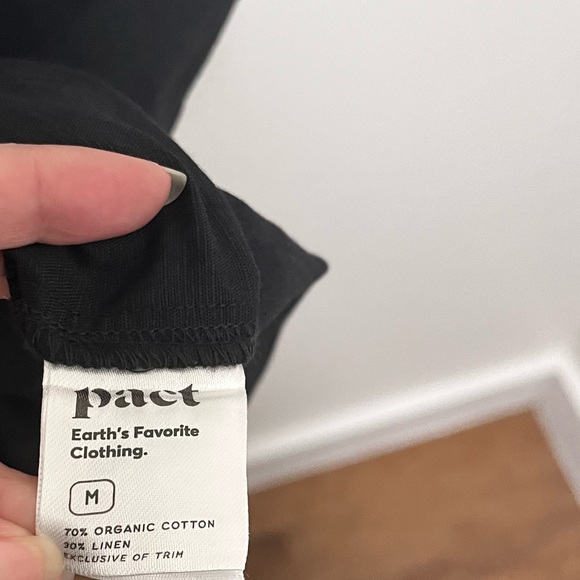 Pact Women's Organic Cotton Canopy Linen Blend Notch Neck Dress Size Medium - Picture 6 of 11